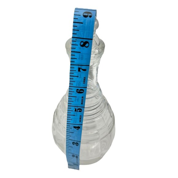Vintage Clear Glass Decanter w Stopper Ribbed Elegant Design Tableware Barware - Picture 7 of 8